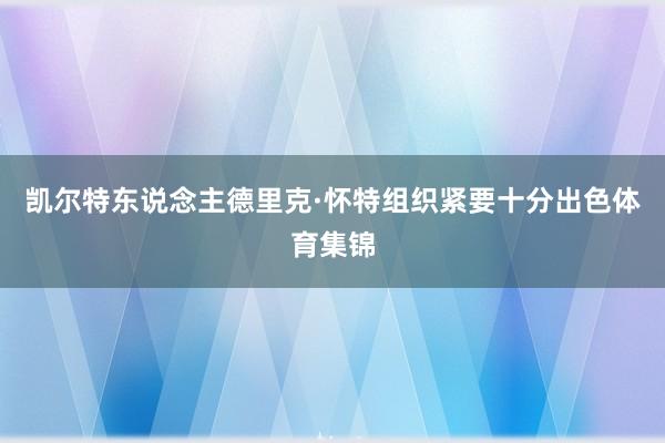 凯尔特东说念主德里克·怀特组织紧要十分出色体育集锦