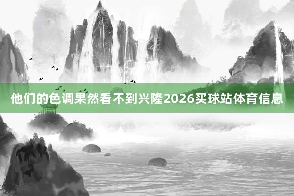 他们的色调果然看不到兴隆2026买球站体育信息