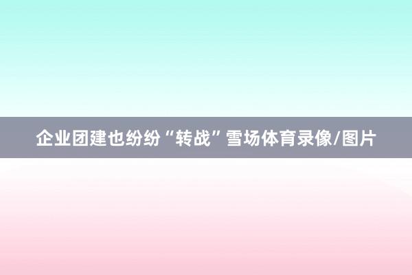 企业团建也纷纷“转战”雪场体育录像/图片