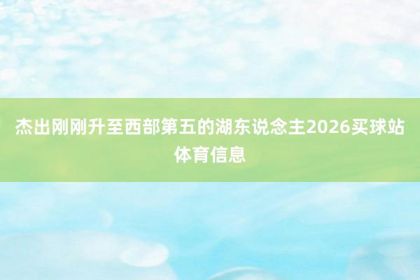 杰出刚刚升至西部第五的湖东说念主2026买球站体育信息