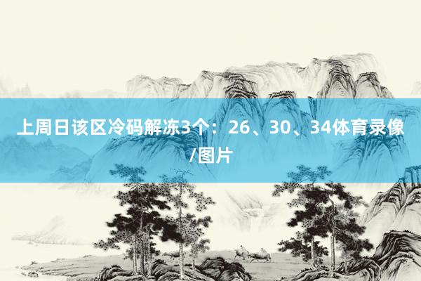 上周日该区冷码解冻3个：26、30、34体育录像/图片