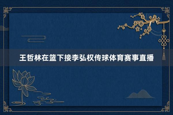 王哲林在篮下接李弘权传球体育赛事直播