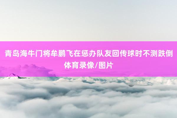 青岛海牛门将牟鹏飞在惩办队友回传球时不测跌倒体育录像/图片