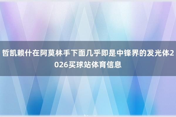 哲凯赖什在阿莫林手下面几乎即是中锋界的发光体2026买球站体育信息
