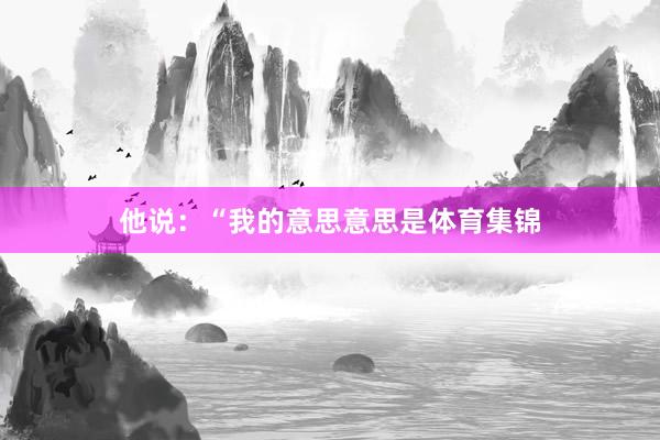 他说：“我的意思意思是体育集锦