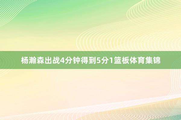 杨瀚森出战4分钟得到5分1篮板体育集锦