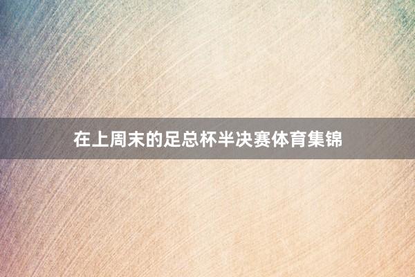 在上周末的足总杯半决赛体育集锦