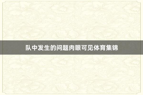 队中发生的问题肉眼可见体育集锦